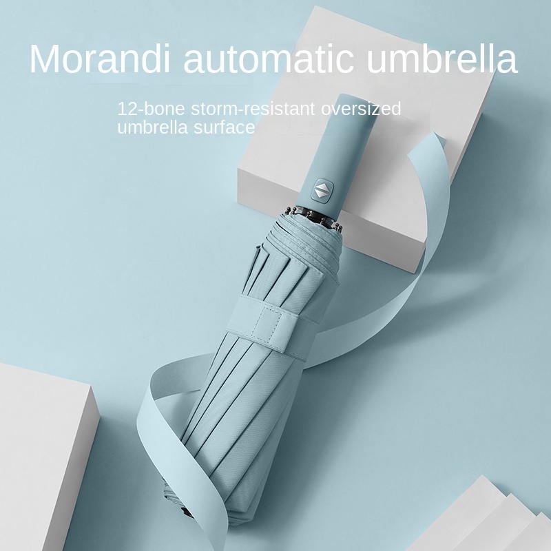 promotion 12-bone automatic umbrella men's wind-resistant large reinforced folding  umbrella for rain advertising custom logo