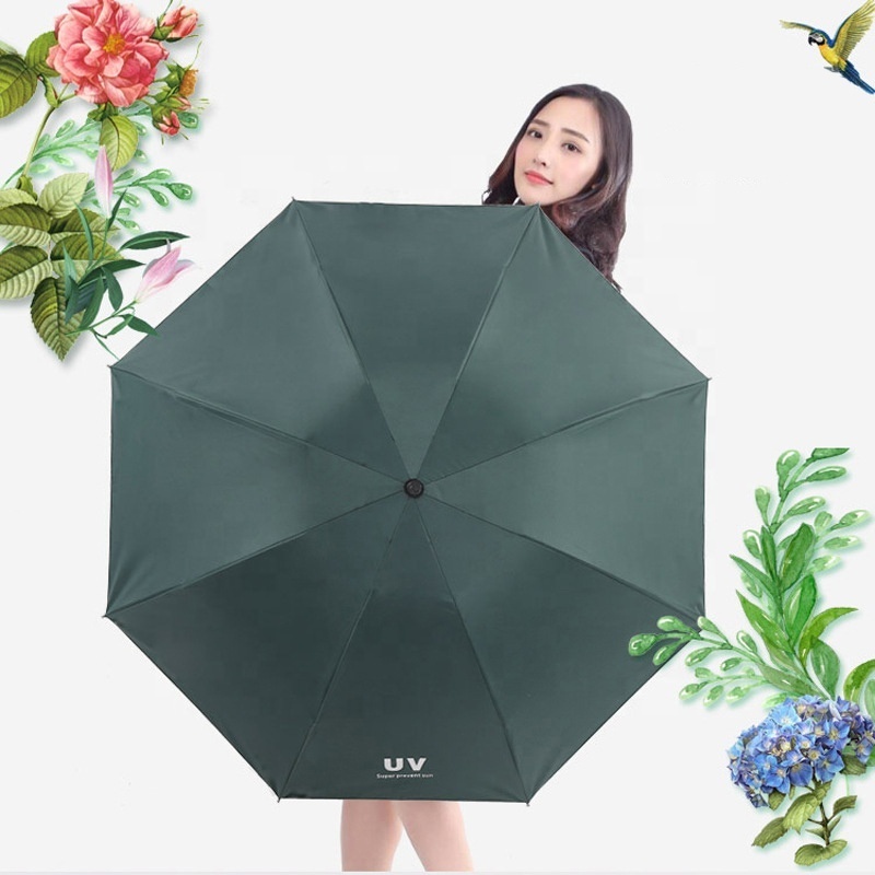 cheap Umbrella Sunny and Rainy   Windproof 3 Fold Umbrellas Tiny Portable Folding Rain Foldable Umbrellas