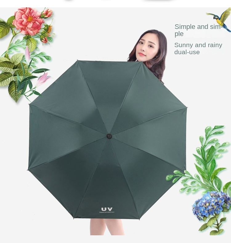 cheap Umbrella Sunny and Rainy   Windproof 3 Fold Umbrellas Tiny Portable Folding Rain Foldable Umbrellas