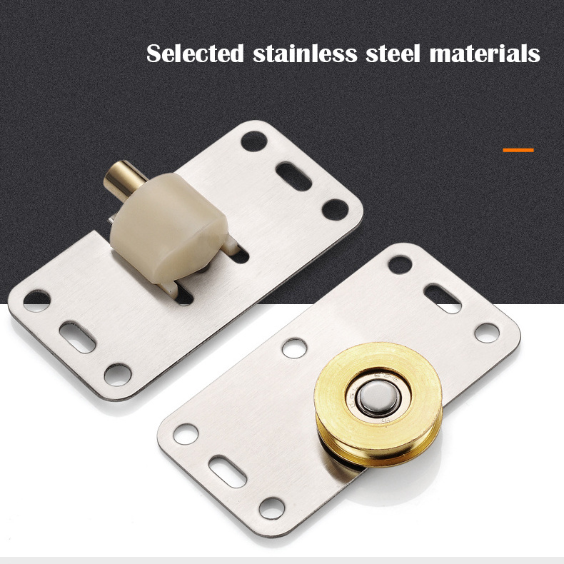 Wardrobe sliding door pulley accessories, upper and lower rollers, old-fashioned concave cabinet door wheel