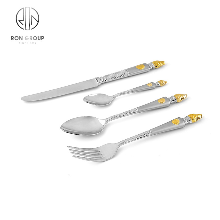 popular hotel restaurant buffet wedding flatware dinner spoon and fork knife cutlery sets luxury high quality stainless steel