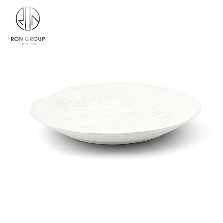 Factory Directly Round Asian Tableware Dinner Plates Vintage Ceramic Dish White Bone China Dinnerware Plates