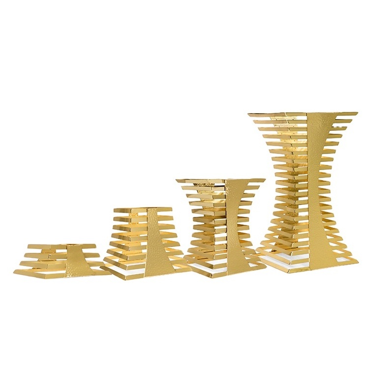 Wholesale gold buffet party food display catering stand salad rack dessert risers for hotel restaurant wedding