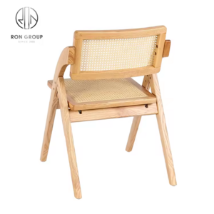 Commercial Solid Wood Rattan Furniture Foldable Wooden Frame Rattan Cane Back Dining Chair