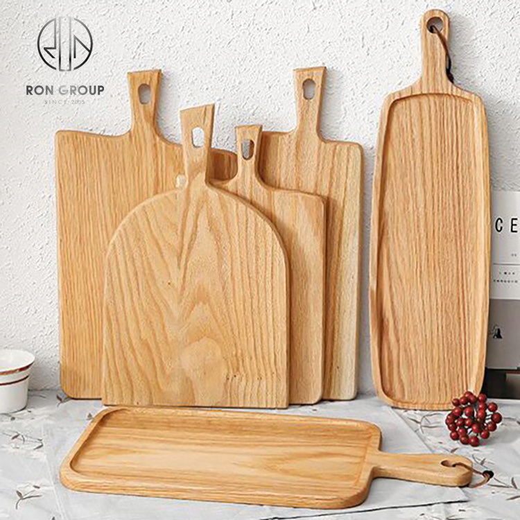 High Quality Kitchen Long Shape Sapele Wood Chopping Board Acacia Cheese Pizza Charcuterie Board With Handle