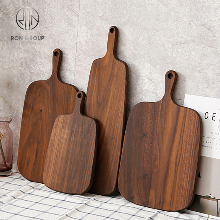 High Quality Kitchen Long Shape Sapele Wood Chopping Board Acacia Cheese Pizza Charcuterie Board With Handle