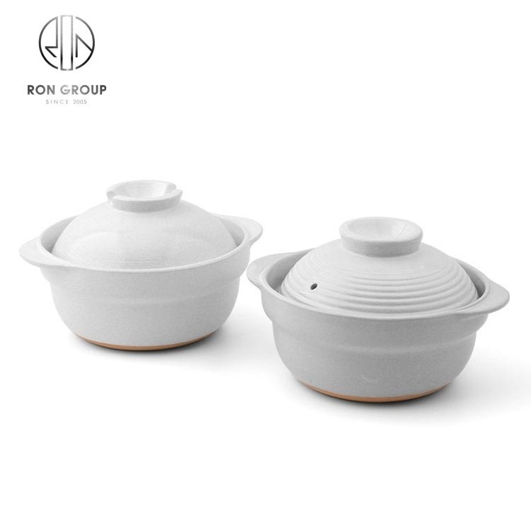 Korean 800ML Stove Cookware Sets Kitchen Soup Insulated Casserole Food Warmer Clay Cooking Pot White Ceramic Casseroles With Lid