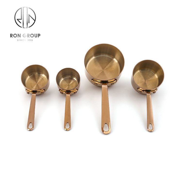 Korean Restaurant Mini Gold Plated Stainless Steel Sauce Pan Sets Frying Pan Gilded Sauce Pot Set