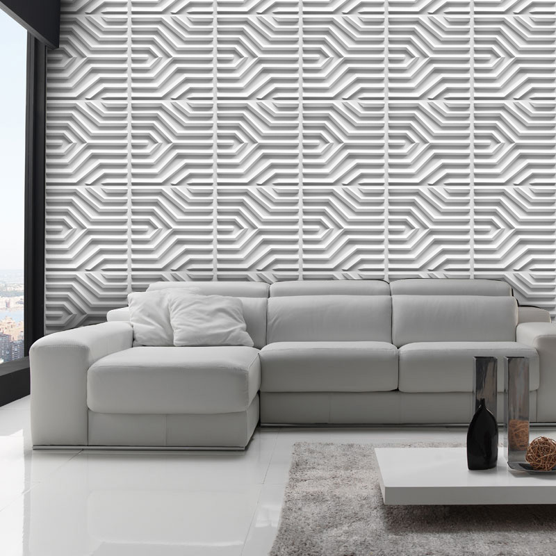 Irini Creative White PVC 3D Wall Panel for TV backdrop