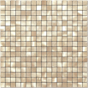 Bufu Champagne Gold Peel and Stick Backsplash Tiles Brushed Aluminum Surface Metal Mosaic Sticker for Kitchen Wall