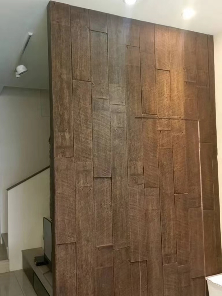 Irini Antique Wood Polyurethane Foam Faux PU stone Wall Panel For Exterior Artificial PU Stone  Wooden Wall Panels