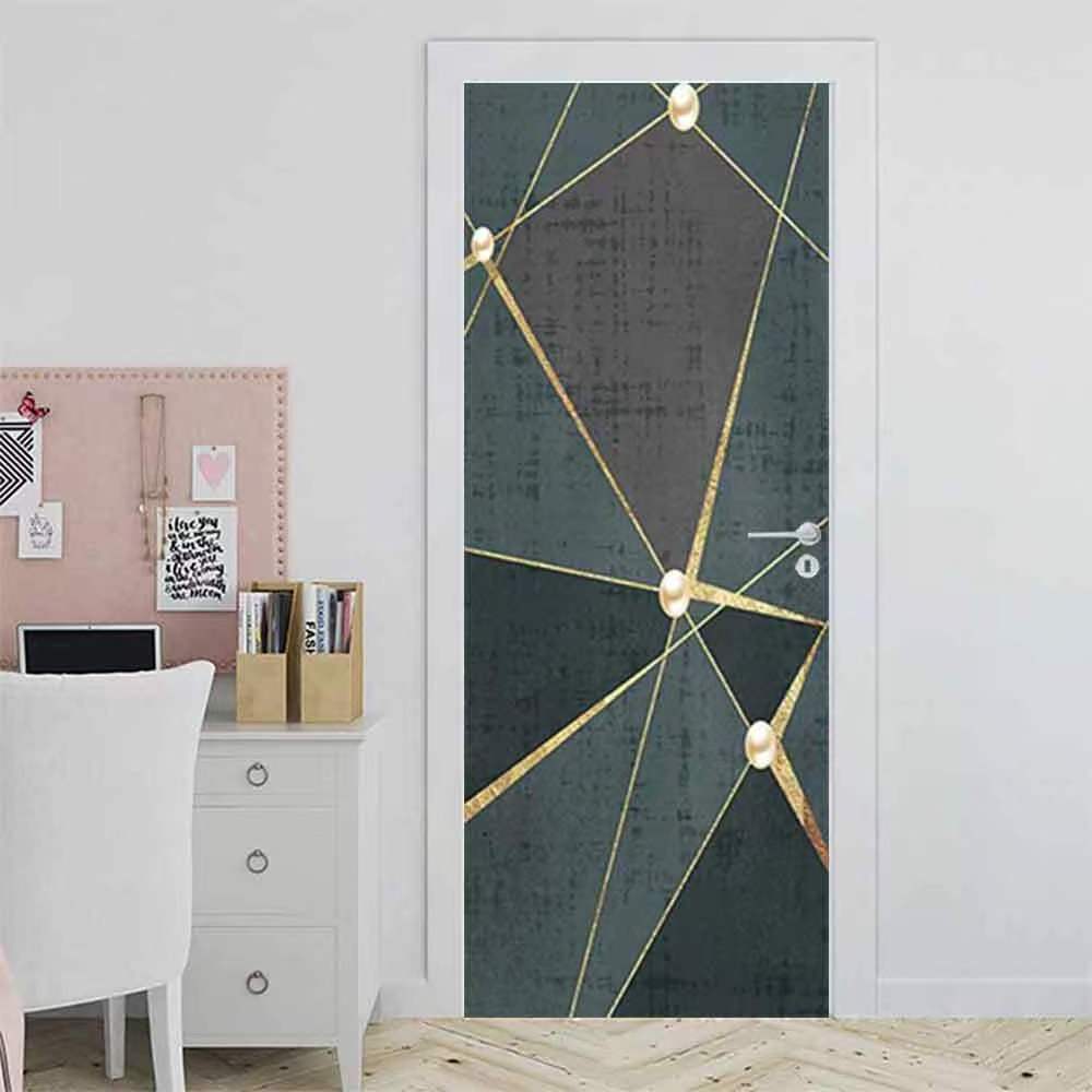 Bufu Custom 3D Wallpaper Door Sticker Peel and Stick Vinyl Door Decals Self-Adhesive Mural for Home Decor