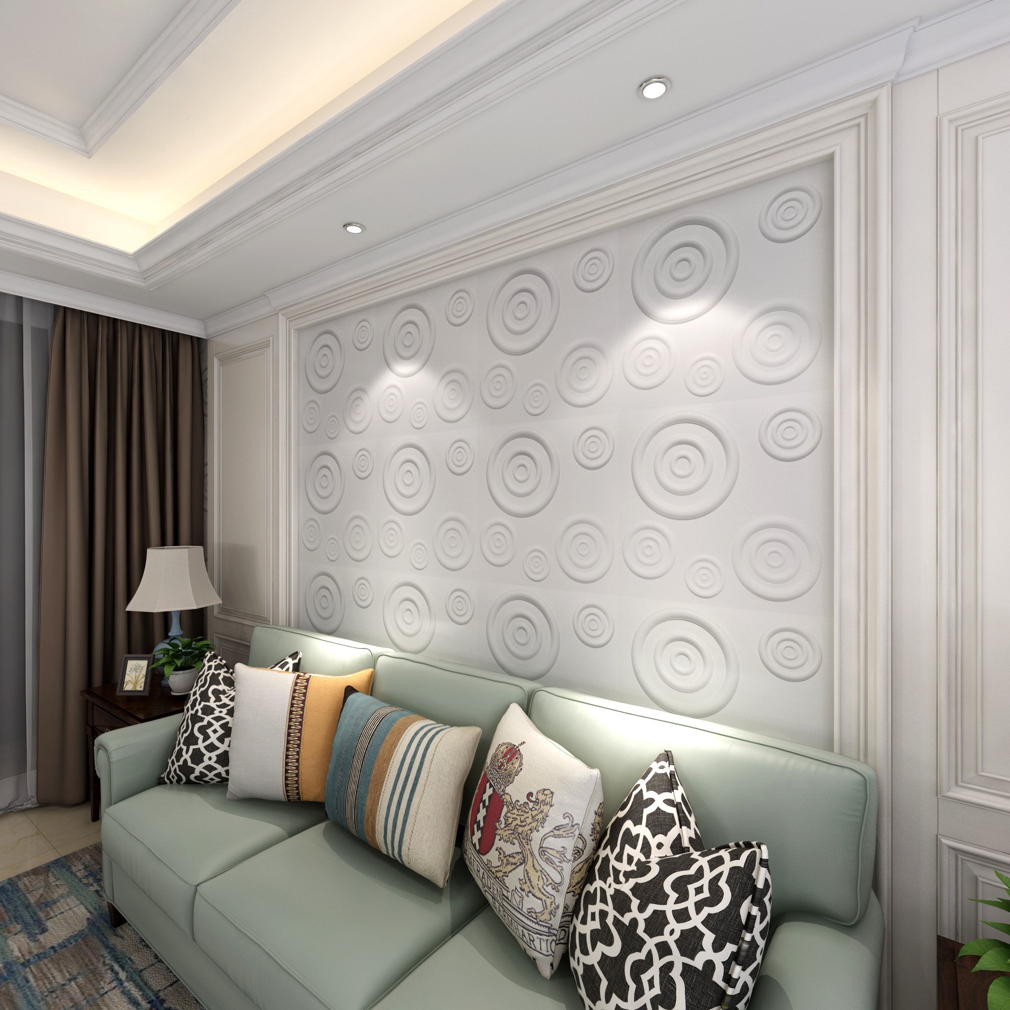 Irini Circle Creative Design PVC Wall Panel Molding Manufacturer 3D Wall Panels for Interior Wall Decor 3D Textured