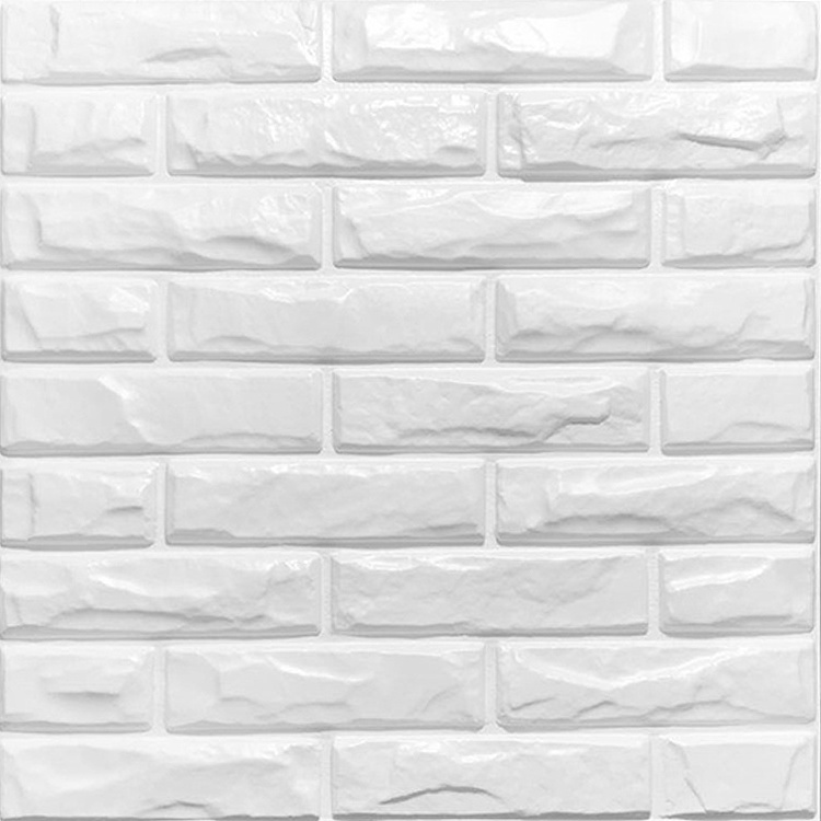 Irini Creative PVC 3D Wall Panel Light Weight and Fire Resistant Material White Foam Brick Wallpaper For Bedroom/Living Room