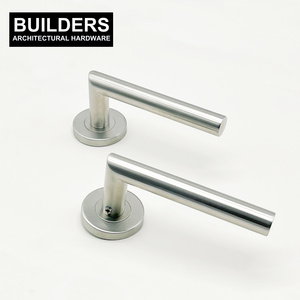 BUILDERS Modern Stain Finish Stainless Steel Interior Privacy Wooden Front Door Accessories Hollow Level Door Handle