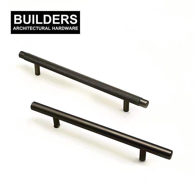 Stainless steel furniture cupboard cabinet pulls knurled dresser black Kitchen cabinet door handle