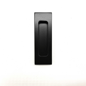 Rectangular Black Matte Flush Recessed Sliding Door Pull Handles