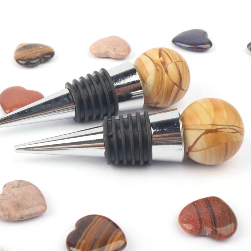 Gemstone natural crystal stone wine bottle stopper Healing Stones  Crystal Wine Bottle Stoppers