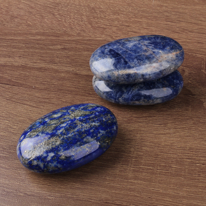 Wholesale Natural Quartz mineral specimen Healing Stones Lapis lazuli Pebble Crystal Palm Stone For Sale