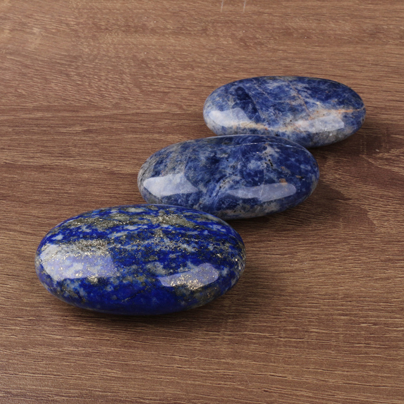 Wholesale Natural Quartz mineral specimen Healing Stones Lapis lazuli Pebble Crystal Palm Stone For Sale