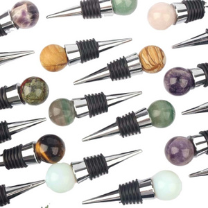 Gemstone natural crystal stone wine bottle stopper Healing Stones  Crystal Wine Bottle Stoppers