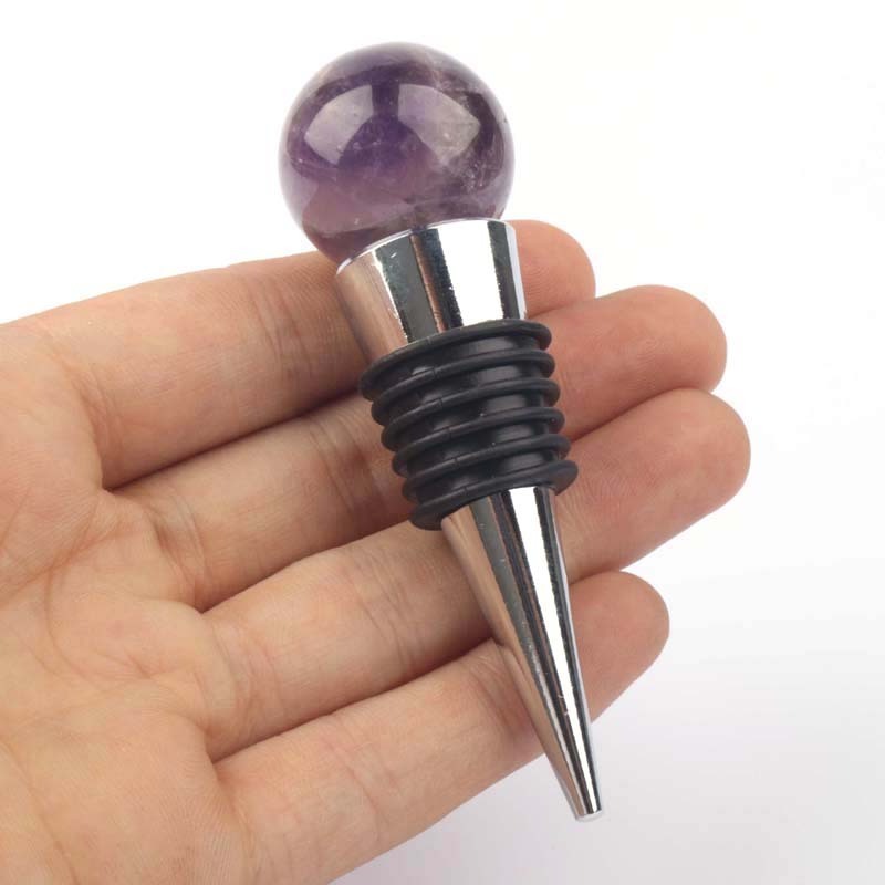 Gemstone natural crystal stone wine bottle stopper Healing Stones  Crystal Wine Bottle Stoppers