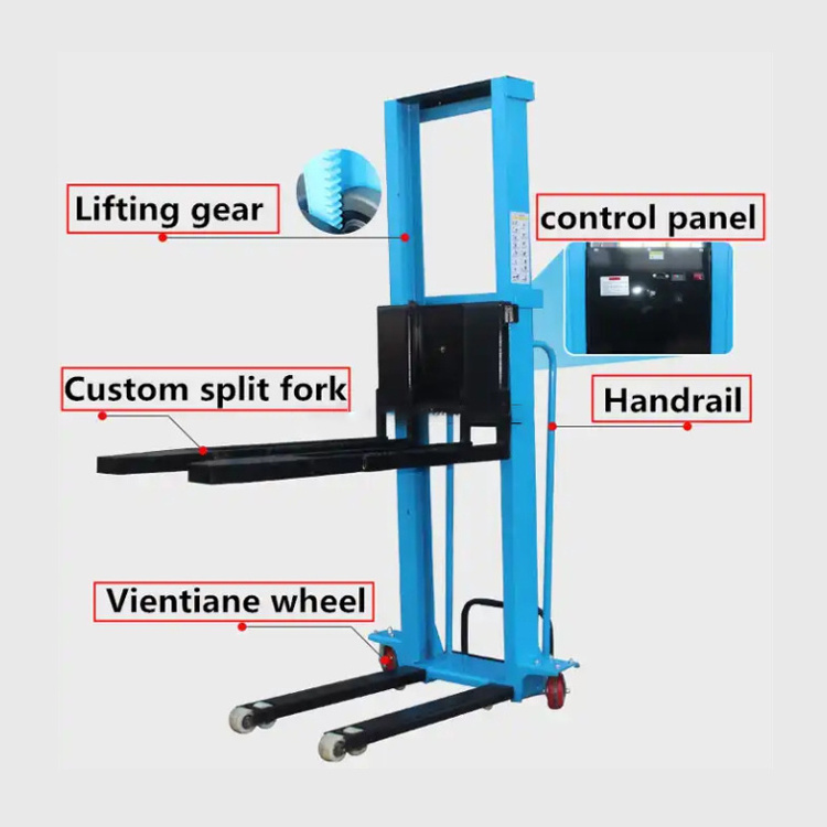 portable pallet truck self loading self-lifting semi-electric pallet stacker mini electric forklift