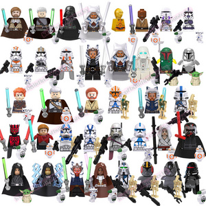 TV Brand SW Space Wars Movie Ahsoka Palpatine Darth Vader Mandalorian Mini Building Block Figure Plastic Toy Juguete