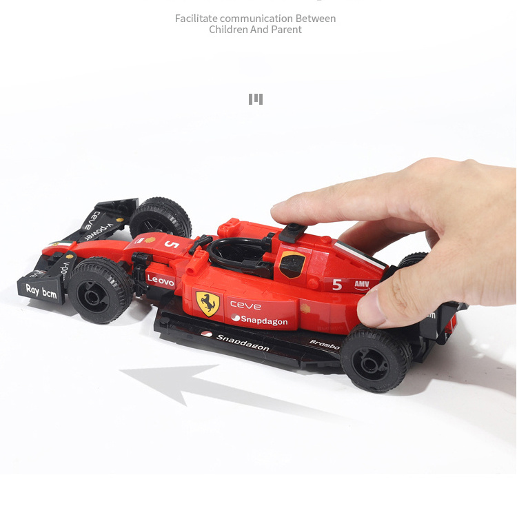 13014 Assembled Sports Car Model Formula Building Block Racing Car F1 Children's Small Particle Educational Toy Car Can Slide