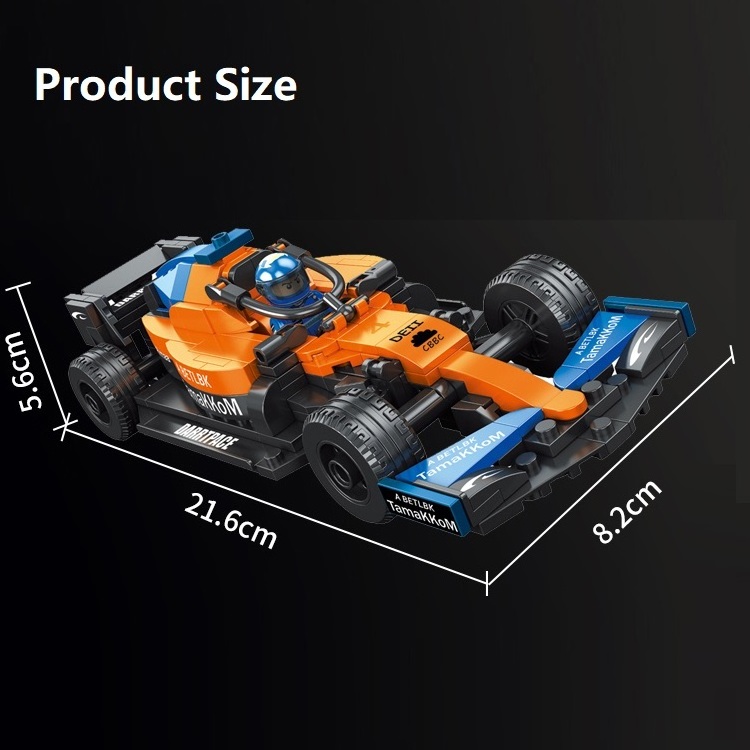 13014 Assembled Sports Car Model Formula Building Block Racing Car F1 Children's Small Particle Educational Toy Car Can Slide