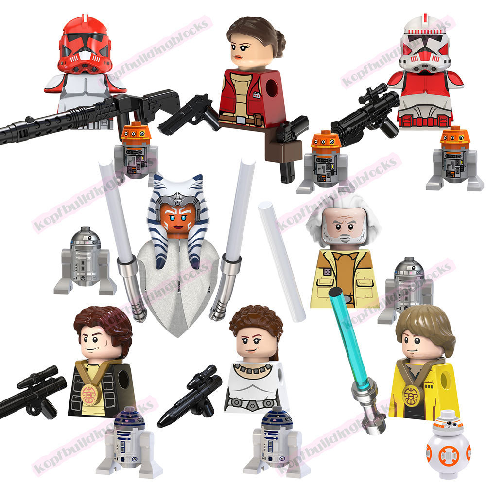 TV6110 Space Wars Han Solo Leia Luke Ahsoka Commander Clone Trooper Mini Bricks Building Block Figure Plastic Toy