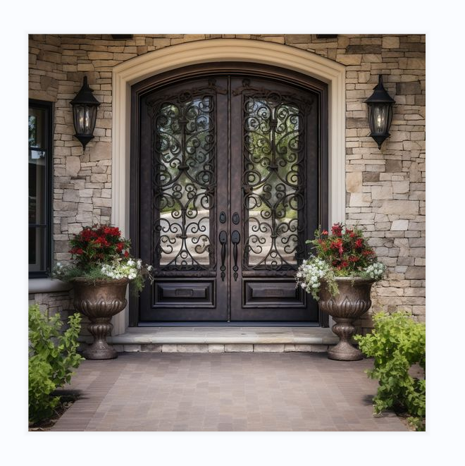 Simple Iron Door Design Double Door Iron Gates Steel Entrance Door For Residential