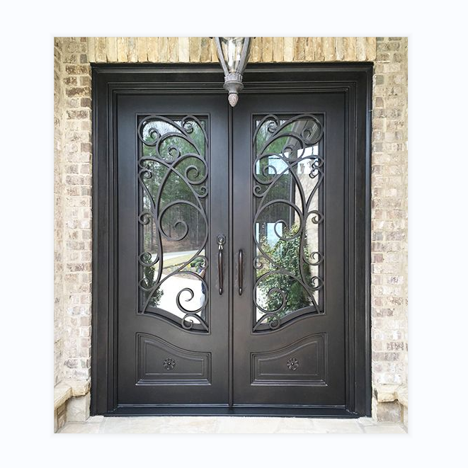 Simple Iron Door Design Double Door Iron Gates Steel Entrance Door For Residential