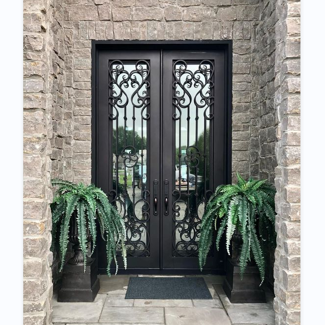 Simple Iron Door Design Double Door Iron Gates Steel Entrance Door For Residential