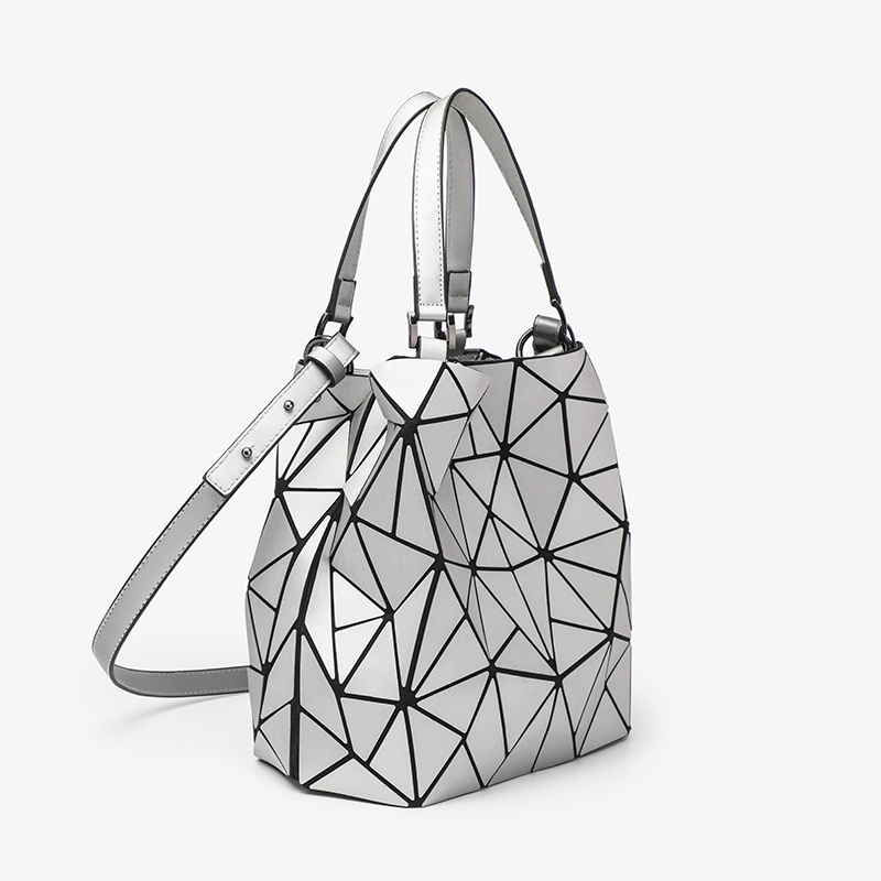 2024 pu leather waterproof geometric bucket shape woman bags Unique elegant shoulder bag handbag luxury brand purses