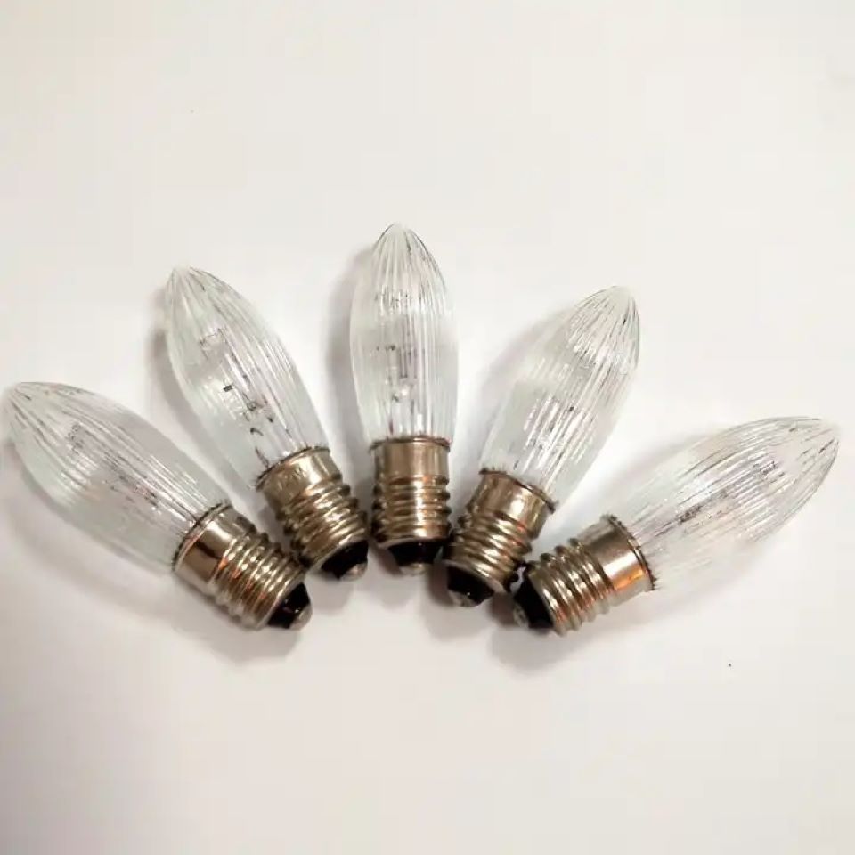 LED Holiday Decoration Bulb E10 Screw Candle Bulbs Christmas Light String Replacement Bulb