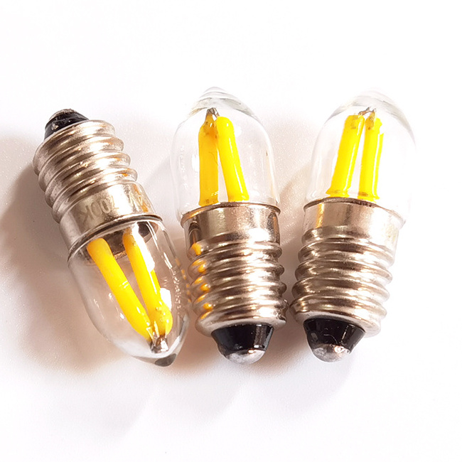 Led Mini Neon Lamp Bulb E10 12V 24V 0.3-0.5W 2600K White Flashlight Torches Automotive Signal Light Bulb