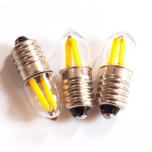 Led Mini Neon Lamp Bulb E10 12V 24V 0.3-0.5W 2600K White Flashlight Torches Automotive Signal Light Bulb