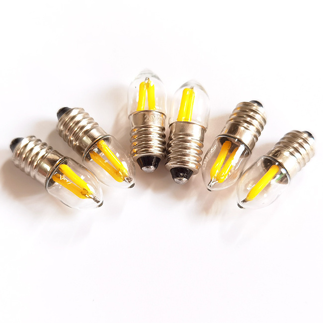 Led Mini Neon Lamp Bulb E10 12V 24V 0.3-0.5W 2600K White Flashlight Torches Automotive Signal Light Bulb