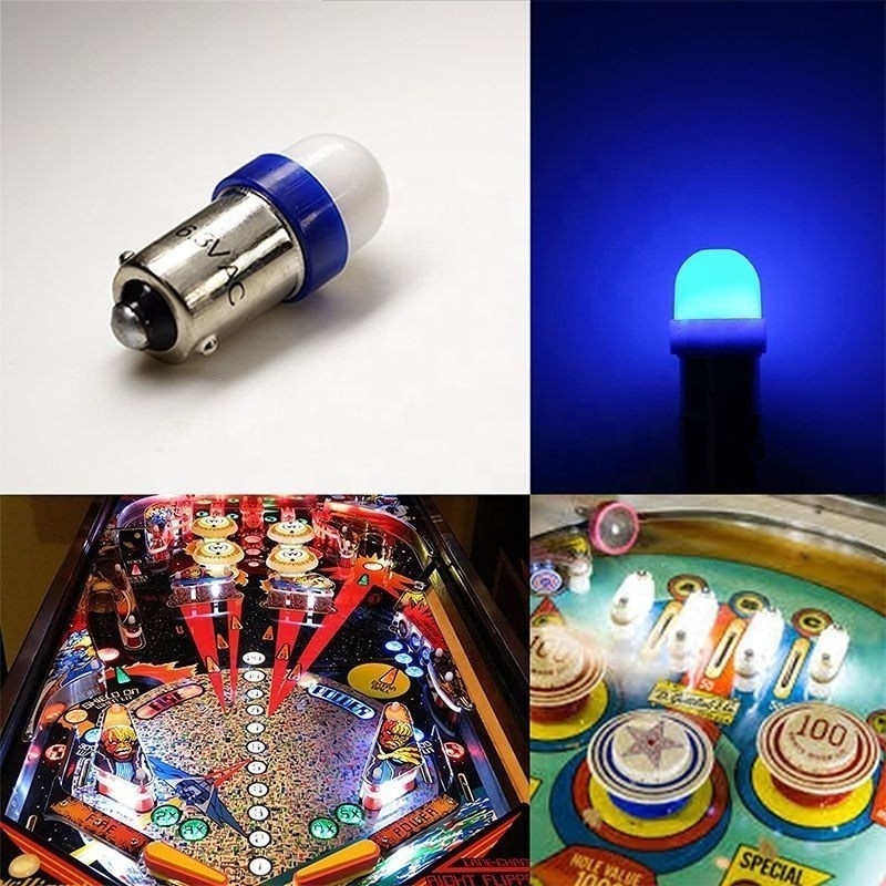 Pinball Machine LED Bulb 2SMD BA9S Playfield Light, Non-Ghosting Version LED T10 Wedge Pinball Gaming Lights with Milky Cover