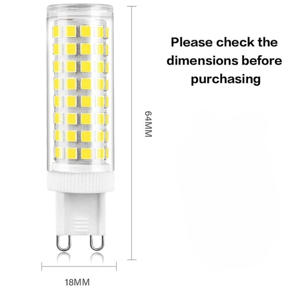 G9 Bi-Pin Base LED Bulbs AC100-265V 10W Ceramic SMD2835 LED Bulb Flicker Free G9G9 LED Light Bulb for Home Lighting