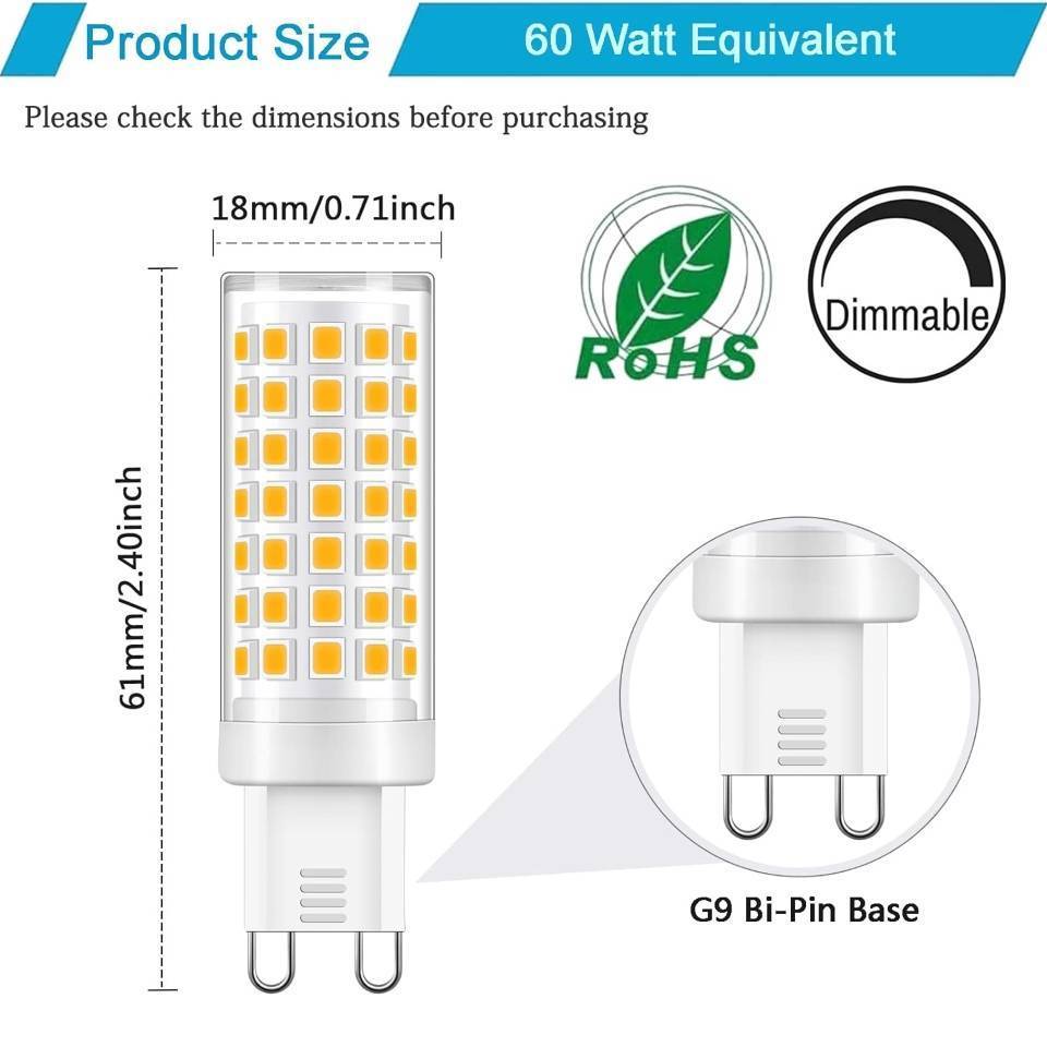 G9 LED Bulb Dimmable 120V 230V 6W LED Lamp 2835 88pcs LED Corn Light Replacement Bulb G9 Bi-Pin Base Light Bulbs