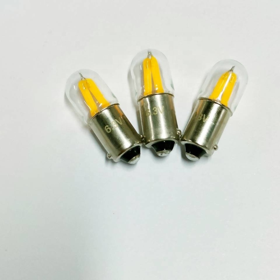 T3 1/4 LED Filament Bulbs BA9S Car Indicator Lights Turn Signal Lamp 6.3V 12V 24V Round Top Pinball Gaming Machine Light Bulb