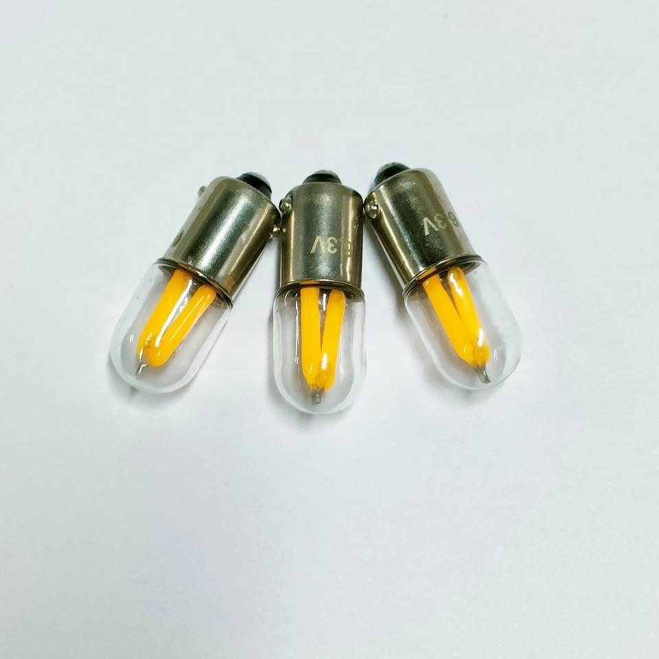 T3 1/4 LED Filament Bulbs BA9S Car Indicator Lights Turn Signal Lamp 6.3V 12V 24V Round Top Pinball Gaming Machine Light Bulb