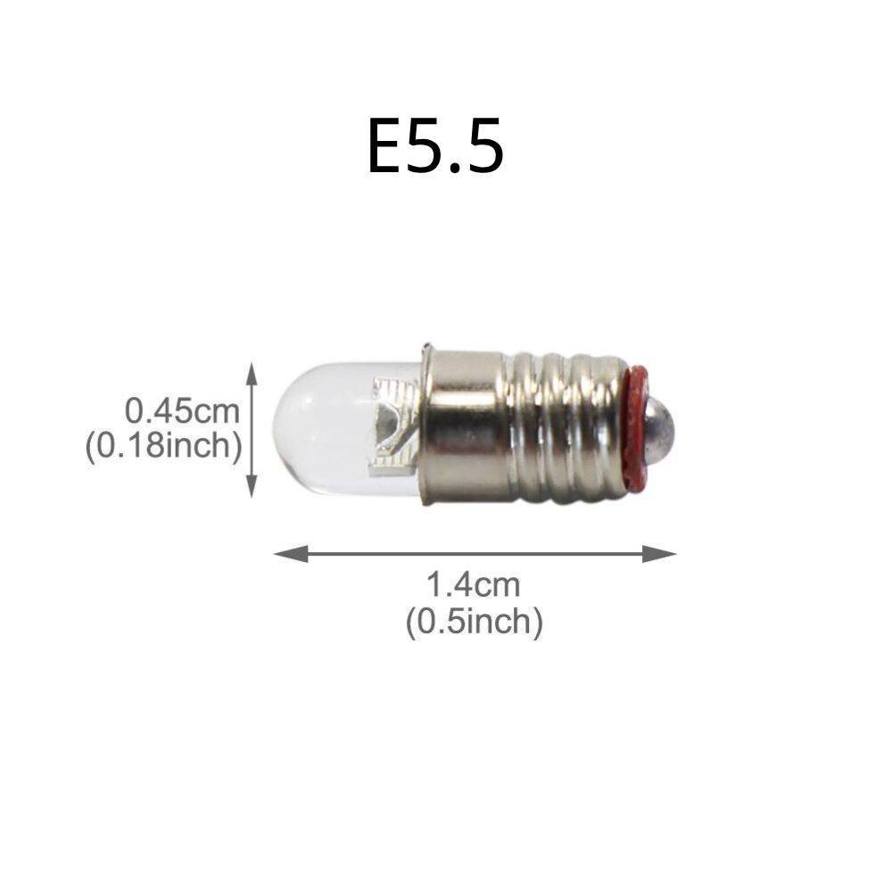 E5 E5.5 LED Screw Bulb Mini Neon Lamp Bulb 12V-14V Model Train Replacement Miniature Light Bulbs