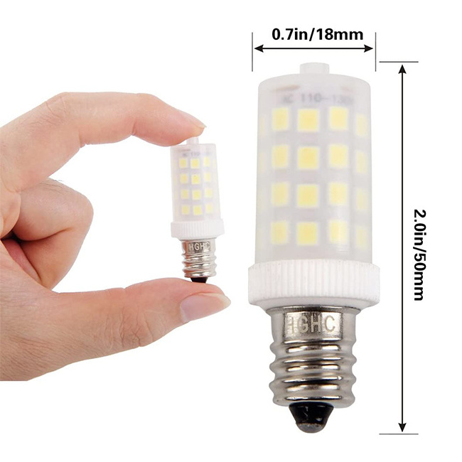 E12 Screw Base Led Light Bulb 120V 5W 3000K/6000K Warm White Bulb for Night Light Refrigerator Table Lamp