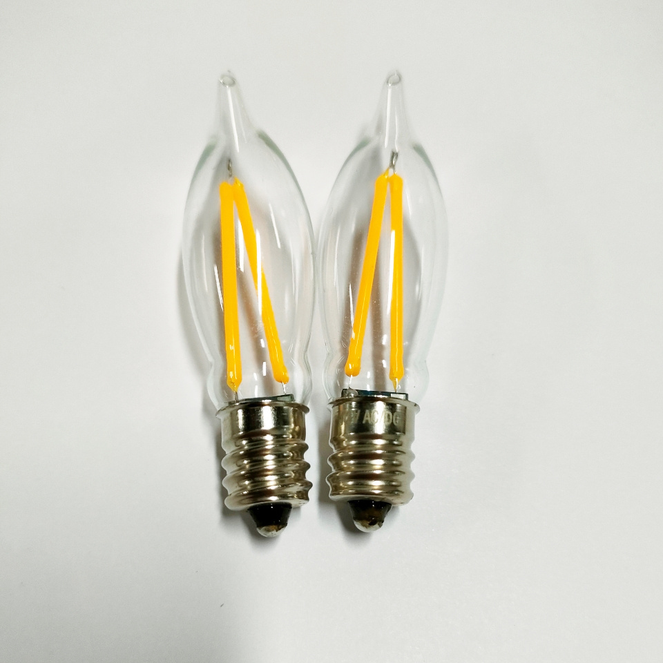 C18 Edison LED Filament Bulb Light E12 0.2W Decoration bulb Candle Light Bulb Led Filament Lamp C18 Filament Lamp with Flame Tip