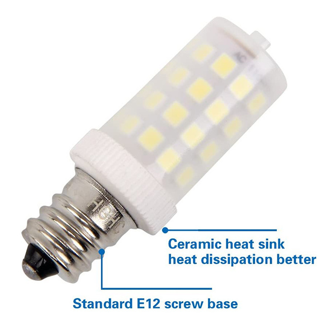 E12 Screw Base Led Light Bulb 120V 5W 3000K/6000K Warm White Bulb for Night Light Refrigerator Table Lamp