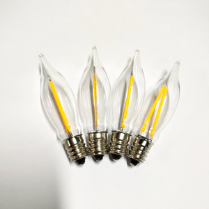 C18 Edison LED Filament Bulb Light E12 0.2W Decoration bulb Candle Light Bulb Led Filament Lamp C18 Filament Lamp with Flame Tip