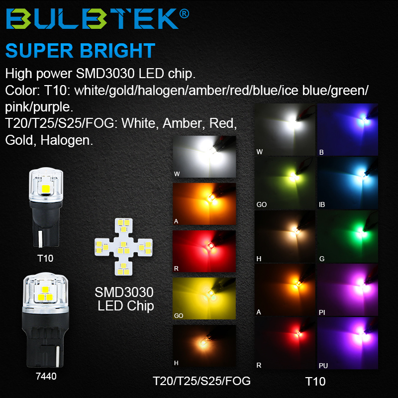 BULBTEK SMD3030-3 3157 led bulb 2021 hot selling led lights 12 volts one year warranty auto led bulb